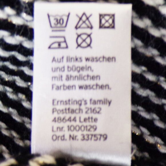 GINA BENOTTI size S black/white 3/4-sleeve embroidered knit dress - Picture 11 of 11